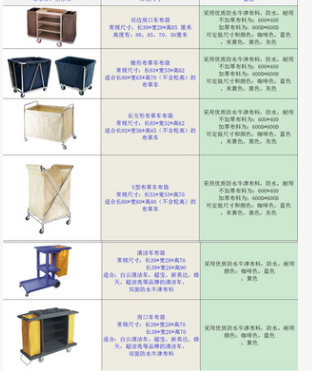 厂家直销 蓝 咖啡 米黄色 工作车布袋 适用长方形锥形布草车布袋图3