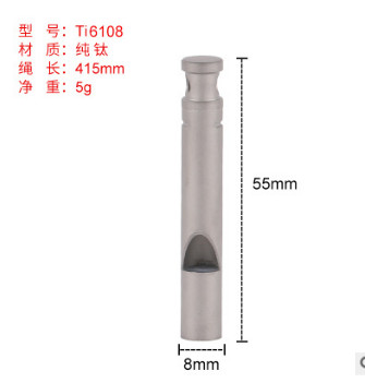 揽胜纯钛求生口哨轻量便携户外求生救生哨子野营高频挂绳钛哨图2