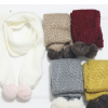 儿童精品围巾 cocoinkids品牌 五色兔毛球款围巾