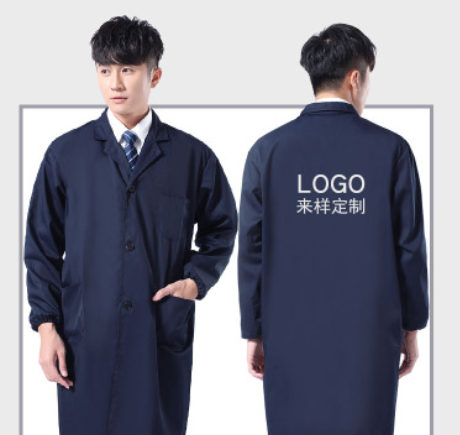 厂家直销全工艺涤棉厚纱卡蓝大褂长袖仓储搬运服工作服印刷logo图2