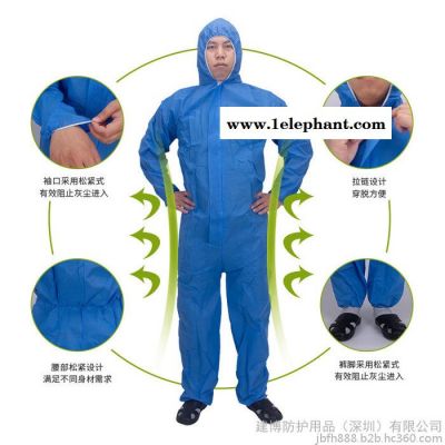 一次性工作服连体全身防护服连帽喷漆防护隔离衣防尘服图4