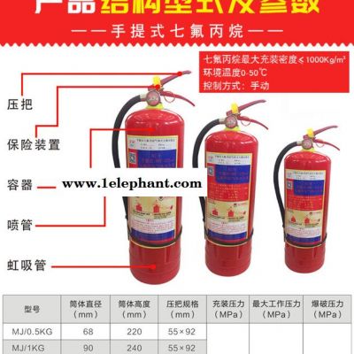 浙安0.5-12KG手提式七氟丙烷灭火装置 环保洁净气体灭火器 手提式七氟丙烷灭火器灭火效率高不损坏贵重物品图2