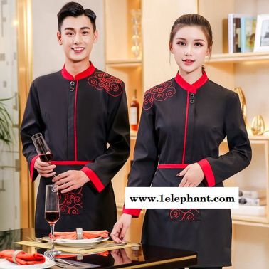 秋冬季特色餐饮服务员衣服 火锅店长袖工作服装  湘菜馆农家乐制服女