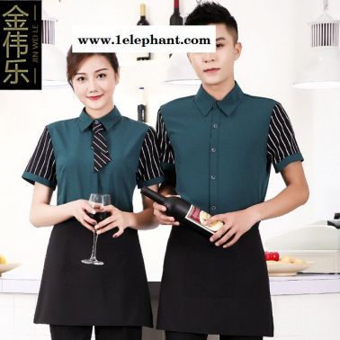 酒店工作服 夏装女西餐厅 饭店制服 KTV火锅店咖啡厅服务员短袖衬衫