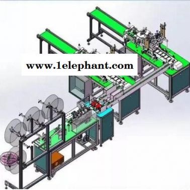 一拖二自动化生产口罩机 一拖二自动平面口罩机 平面1+2口罩机设备