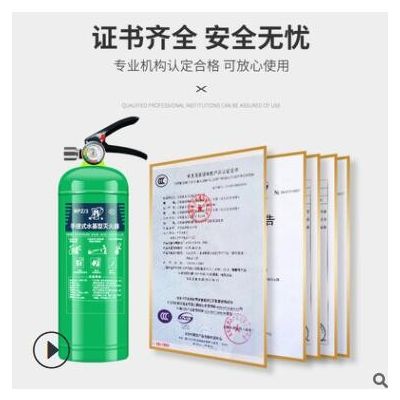 水基灭火器3L泡沫水雾型2L灭火器手提式简易车载家用环保不锈钢图2