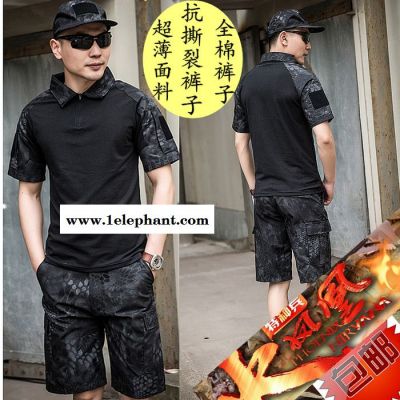 夏季迷彩青蛙服短袖套装男特种兵作训服火凤凰蛙服修身野战服战狼图2