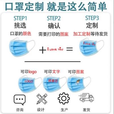 医用口罩定制可爱logo印图案企业学校活动个性 一次性口罩图3